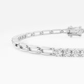 Crescent Wave Round Lab Grown Diamond Bracelet